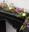 5  Peony, Dahlia & Fern Floral Garland For Sale