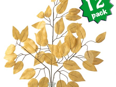 23  Ficus Leaf Spray: Antique Gold (12) Cheap