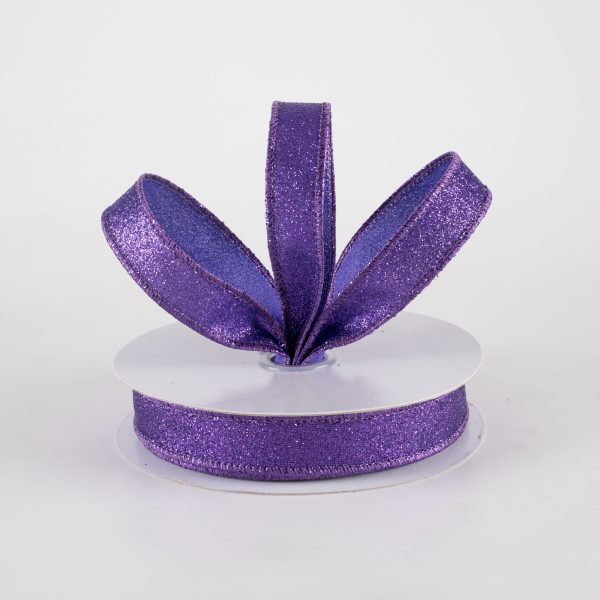 5 8  Shimmer Glitter Ribbon: Purple (10 Yards) Online