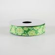 7 8  Shamrocks Ribbon: Emerald & Lime Green (10 Yards) Online now