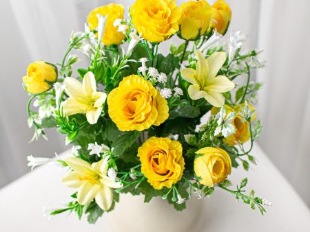 18  Rose & Lily Bush: Yellow (12 Stem) For Discount