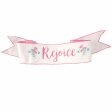 [D Stevens] 6  Velvet Rejoice Pink Backing Banner: White Supply