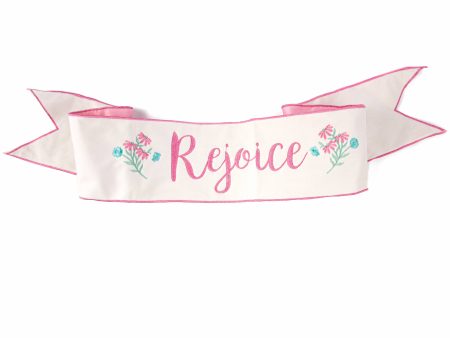 [D Stevens] 6  Velvet Rejoice Pink Backing Banner: White Supply