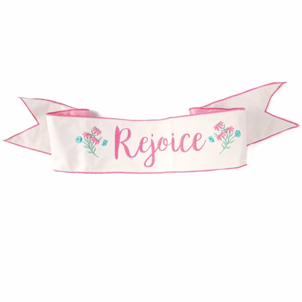 [D Stevens] 6  Velvet Rejoice Pink Backing Banner: White Supply