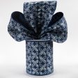 4  Quatrefoil Petals Ribbon: Navy Blue, Blue, Silver (10 Yards) Discount