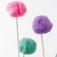 23  4-Color Pom Pom Spray: Light Teal, Pink, Yellow, Lavender For Discount