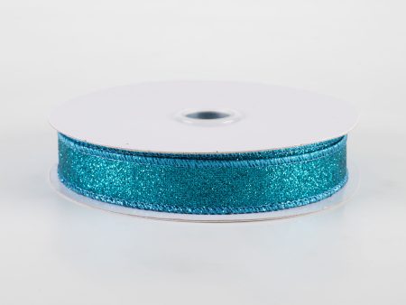 5 8  Shimmer Glitter Ribbon: Teal (10 Yards) Fashion