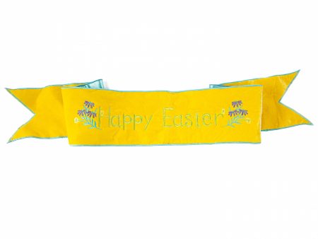 [D Stevens] 6  Velvet Happy Easter Robins Egg Blue Backing Banner: Yellow For Discount