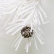 4  White Glitter Foam Pine with Pinecones Garland Sale