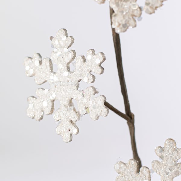 15  Glitter Wood Snowflake Pick Online