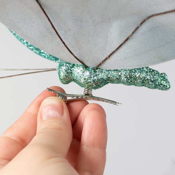 9  Velvet, Glitter, Gem Butterfly Ornament: Turquoise For Cheap