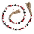 4  Wooden Bead Garland: Red, Black, White Online