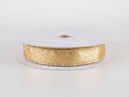 5 8  Shimmer Glitter Ribbon: Gold (10 Yards) Supply