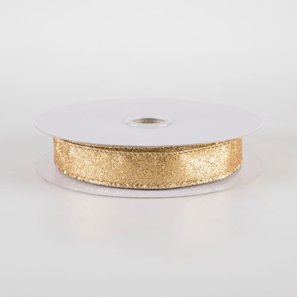 5 8  Shimmer Glitter Ribbon: Gold (10 Yards) Supply