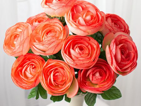 20  Ranunculus Bush: Coral Orange (12 Stem) Online