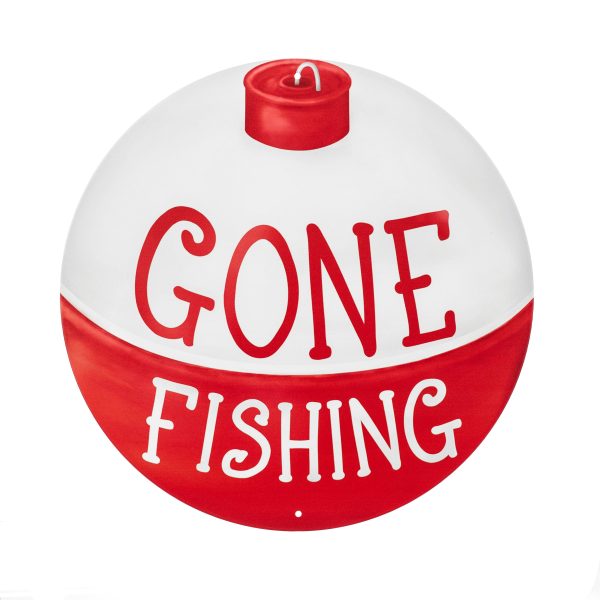 8  Metal Sign: Gone Fishing Bobber on Sale