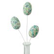 12  Flower Pattern Easter Egg Pick: Blue & Turquoise Hot on Sale