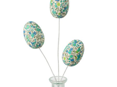 12  Flower Pattern Easter Egg Pick: Blue & Turquoise Hot on Sale