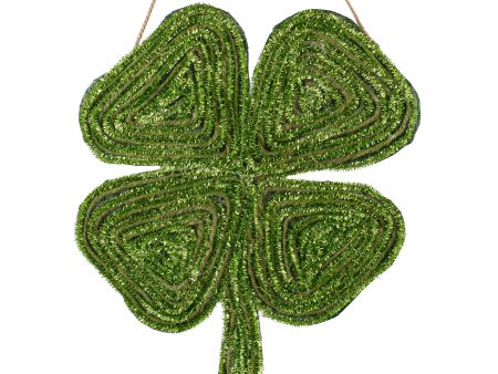 [IMPERFECT] 11  Jute & Tinsel Shamrock Clover Cheap