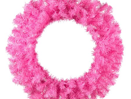 24  Pine PVC Wreath: Pink (180 Tips) Supply