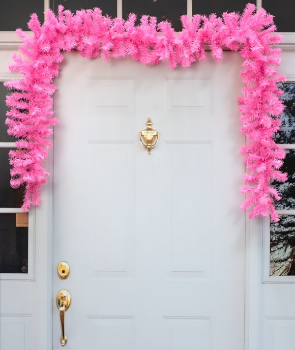 9  PVC Pine Garland: Pink (201 Tips) Cheap