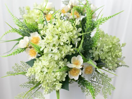 17  Plum Blossom & Cedar Bouquet: White Green For Sale