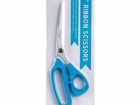 9.5  Heavy Duty Ribbon Scissors: Turquoise For Sale