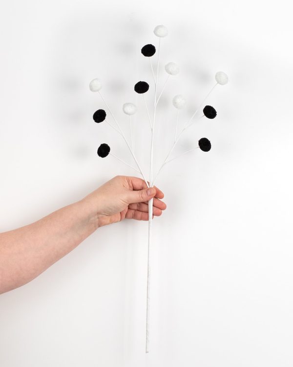 23  2-Color Pom Pom Spray: Black & White Discount