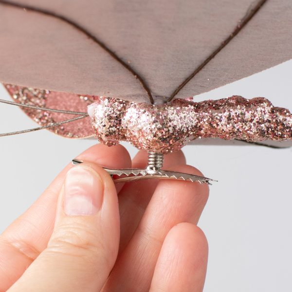 9  Velvet, Glitter, Gem Butterfly Ornament: Dusty Rose Pink Hot on Sale