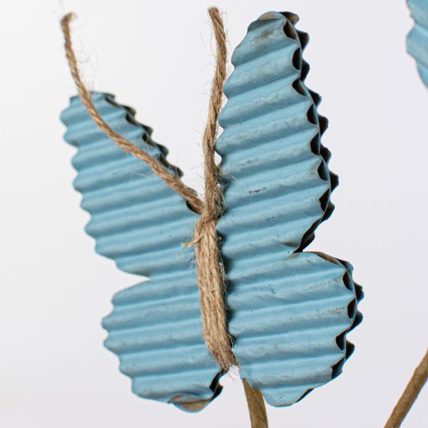 21  Rustic Corrugated Butterfly Pick: Blue For Discount