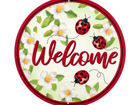 8  Metal Sign: Ladybugs Welcome Online Hot Sale