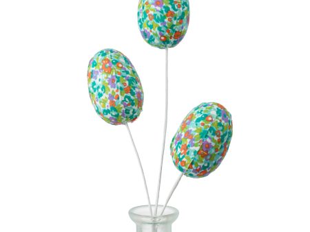 12  Flower Pattern Easter Egg Pick: Turquoise, Orange, Lavender Online