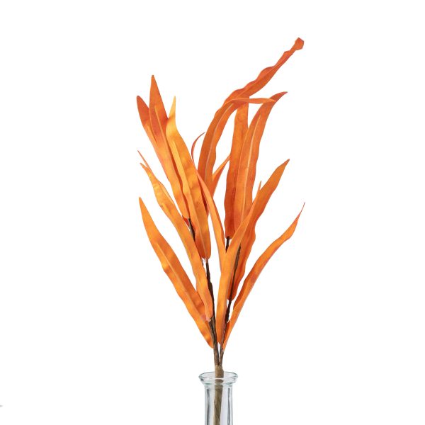 18  Foam Willow Leaves Pick: Orange Hot on Sale