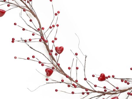 4.5  Hearts & Berries Garland: Red Online Hot Sale