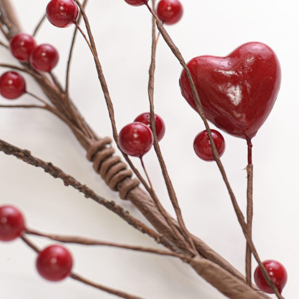 4.5  Hearts & Berries Garland: Red Online Hot Sale