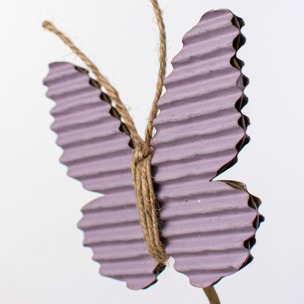 21  Rustic Corrugated Butterfly Pick: Purple Discount