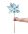 22  Velvet Poinsettia Stem: Light Blue Online now