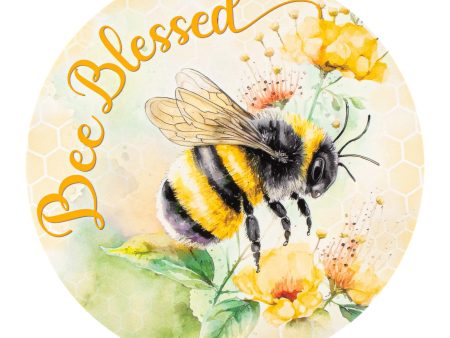 9.4  Waterproof Sign: Bee Blessed Floral on Sale