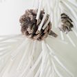 4  White Glitter Foam Pine with Pinecones Garland Sale