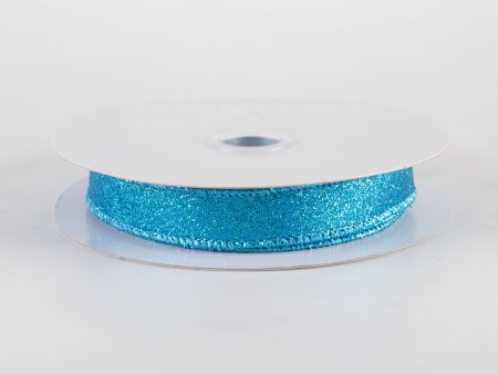 5 8  Shimmer Glitter Ribbon: Turquoise Blue (10 Yards) Sale