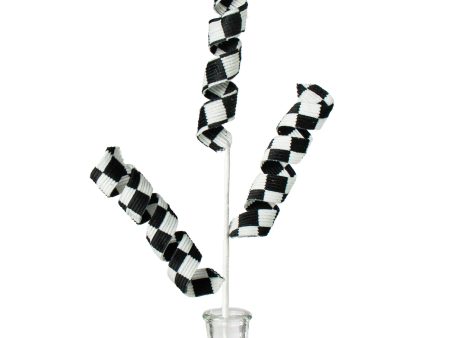 24  Checker Curly Spray: Black & White on Sale