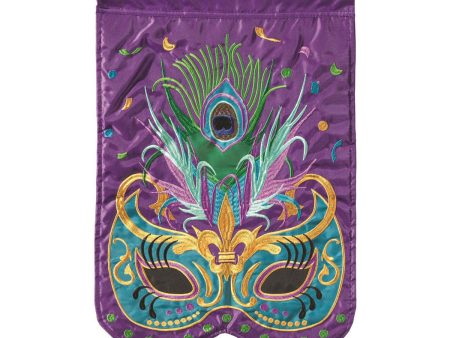 Mardi Gras Mask Garden Flag: Purple Supply