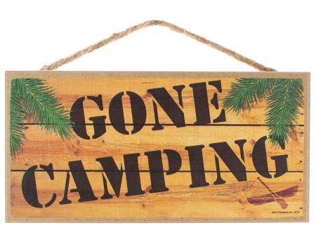 10  Wooden Sign: Gone Camping Online Sale