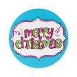 8.5  Round Waterproof Sign: Pink & Blue Merry Christmas Fashion