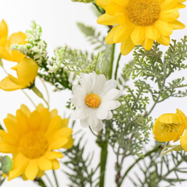 18  Daisy with Ferns Bush: Yellow and White Supply