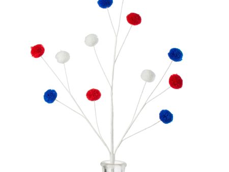 23  3-Color Pom Pom Spray: Red, White & Blue For Sale