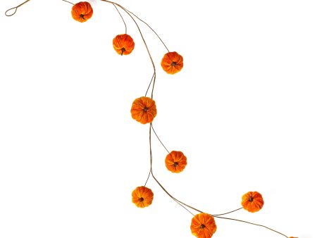 4  Velvet Mini Pumpkin String Garland Supply