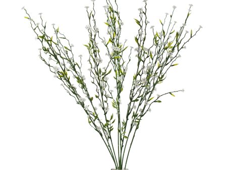 22  Twig Flower Spray: White For Sale