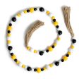 4  Wooden Bead Garland: Yellow, Black, White on Sale