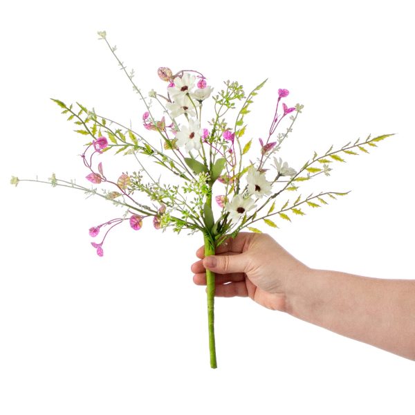 16  Wild Flower Leaves Filler Pick: White & Purple For Sale